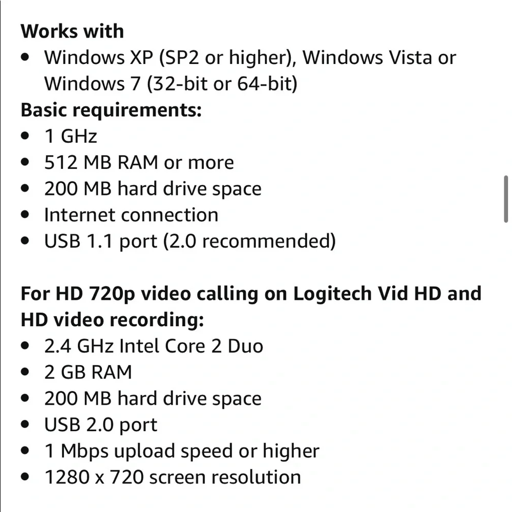 ✨Logitech C270 HD Webcam-HD 720p Widescreen HD Video Calling HD Light Correction